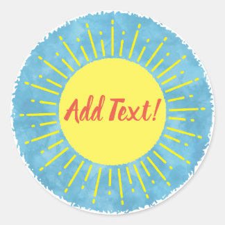 Adesivo Redondo Plano de Fundo do Chá de fraldas de Aquarela Sunsh