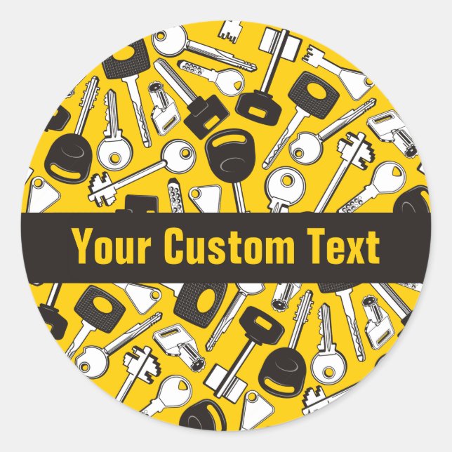 Adesivo Redondo Plano de Fundo do Conjunto de Chaves (Frente)