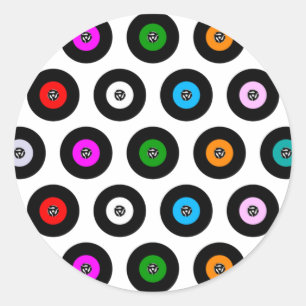 Adesivo Redondo Plano de fundo sem costura do registro do Solteiro