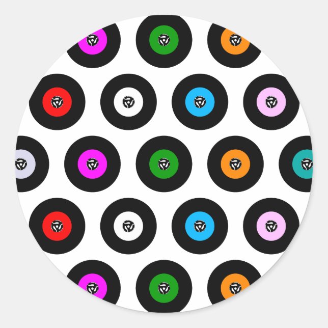 Adesivo Redondo Plano de fundo sem costura do registro do Solteiro (Frente)