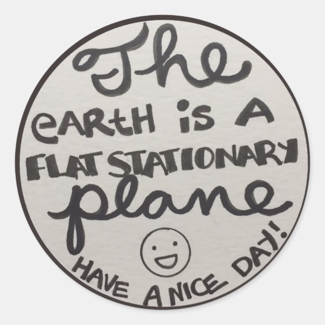 Adesivo Redondo Plano de Papel de carta plano (Frente)