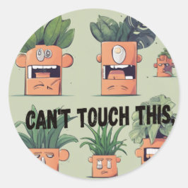 Adesivo Redondo Plant Pals: Plantas Domésticas com Personalidade A