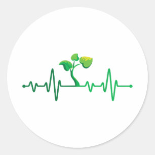 Adesivo Redondo Planta de batimento cardíaco - Jardinagem Botânica