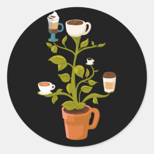 Adesivo Redondo Planta De Café