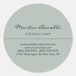 Adesivo Redondo Planta Moderna Minimalista de Cinzas Cinzas