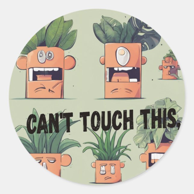 Adesivo Redondo Plantações de Plantas: Plantas de Casa com Autocol (Frente)