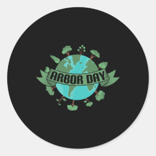 Adesivo Redondo Plantações Von Arbor Day É Ambientalista