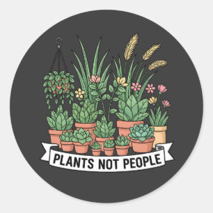 Adesivo Redondo Plantas Não Pessoas   Roupa engraçada para jardine