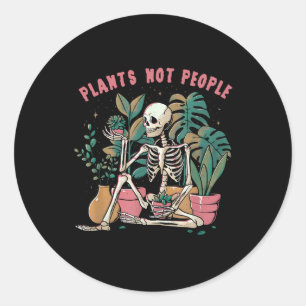 Adesivo Redondo Plantas Não Pessoas Skeleton Spooky Season Happy H