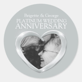 Adesivo Redondo Platinum 70º Aniversário adicione sua própria foto