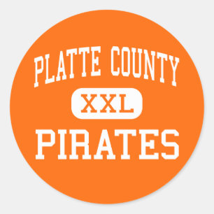 Adesivo Redondo Platte County - piratas - alto - cidade de Platte
