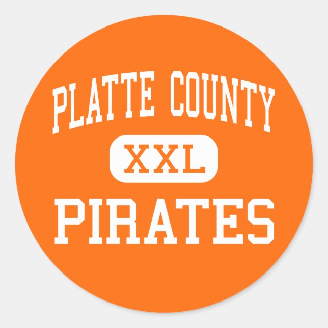 Adesivo Redondo Platte County - Pirates - High - Platte City (Frente)