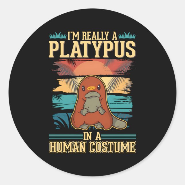 Adesivo Redondo Platypus Halloween (Frente)