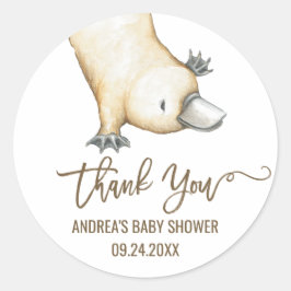 Adesivo Redondo Platypus Neutral Australiano Obrigado