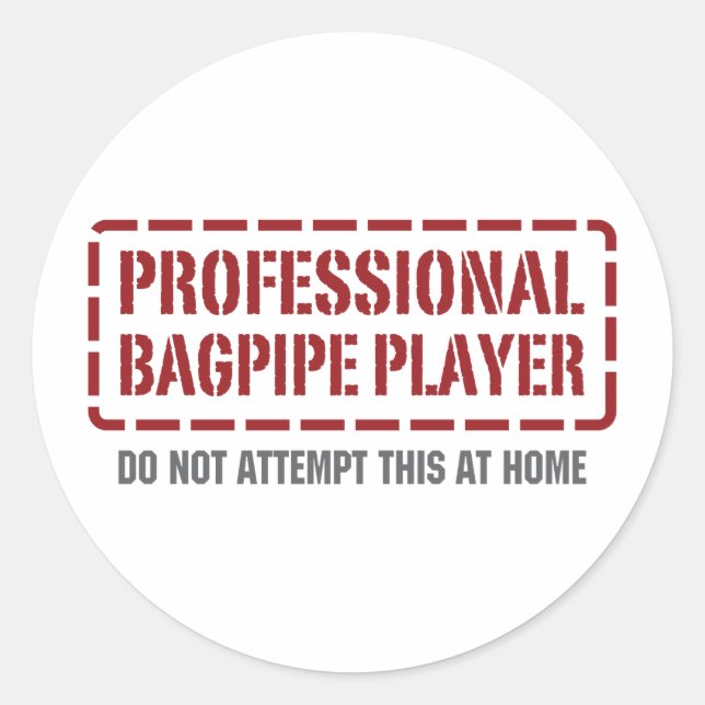 Adesivo Redondo Player de Bagpipe profissional (Frente)