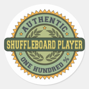 Adesivo Redondo Player de Shuffleboard Autêntico