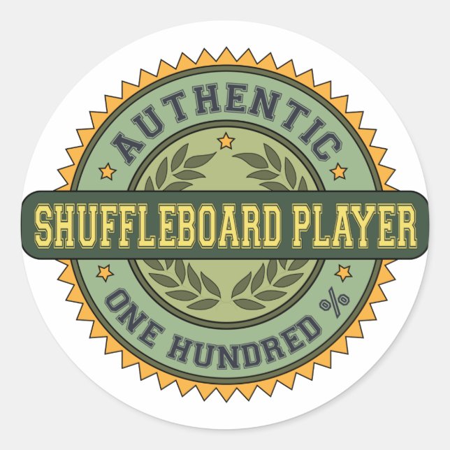 Adesivo Redondo Player de Shuffleboard Autêntico (Frente)