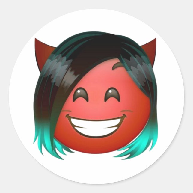 Adesivo Redondo : Playful Devil Emoji Sticker (Frente)