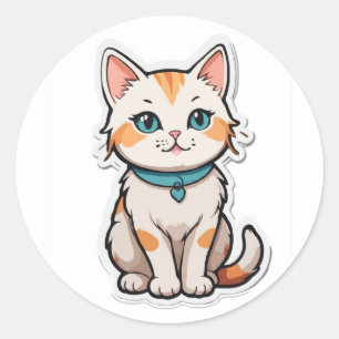 Adesivo Redondo Playful Kitten Sticker - Foto para Cat any Lover