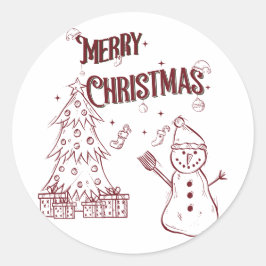 Adesivo Redondo Playful Merry Christmas