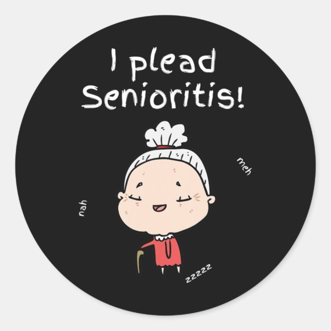 Adesivo Redondo Plead Senioristis. Mulher do Mais velho Velho Enve (Frente)