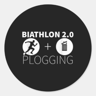 Adesivo Redondo Plogging Biathlon 2.0 Corrida E Pr Ambiental