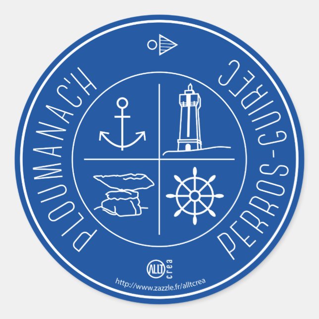 Adesivo Redondo Ploumanach Perros-Guirec (Frente)