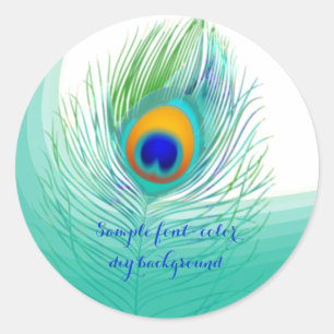 Adesivo Redondo Pluma de pavão PixDezine