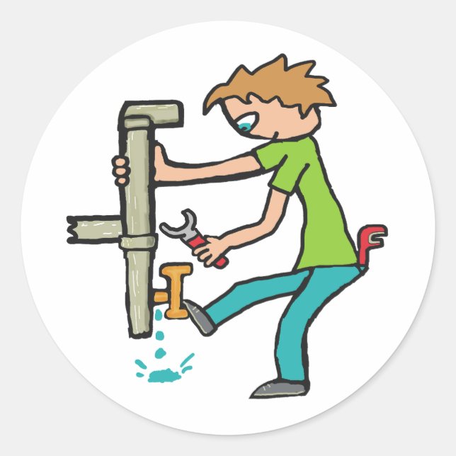 Adesivo Redondo Plumbing (Frente)