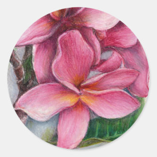 Adesivo Redondo Plumeria Sticker