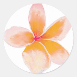 Adesivo Redondo Plumeria Sticker