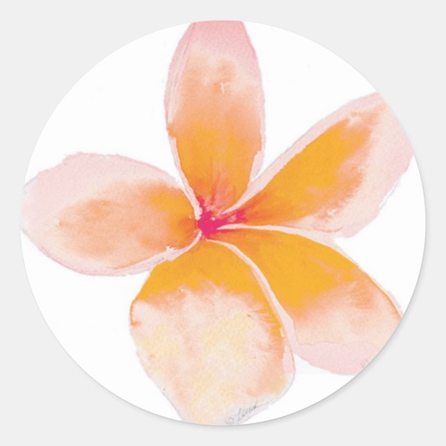 Adesivo Redondo Plumeria Sticker (Frente)