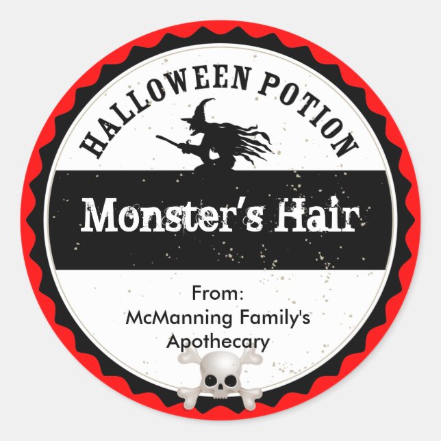 Adesivo Redondo Poção de Halloween (Frente)