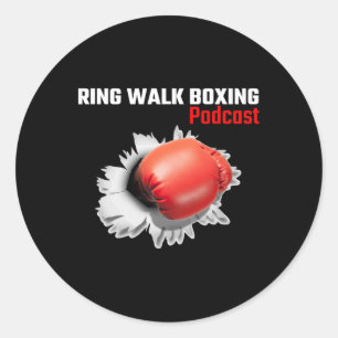 Adesivo Redondo Podcast de boxing Walk