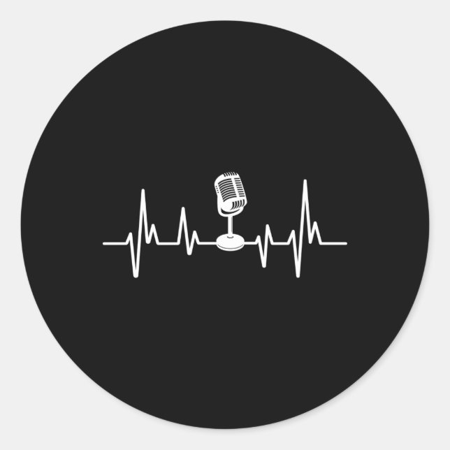 Adesivo Redondo Podcast do Podcaster Hebeat (Frente)