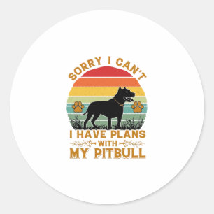 Adesivo Redondo Pode Planos Cachorro Pitbull Pôr do Sol Retro_1