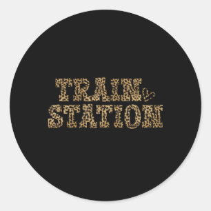 Adesivo Redondo Pode Ser Uma Estação De Comboio Dizendo Um Dia.