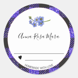 Adesivo Redondo *~* Pode uva AP30 Buffalo Gingham Homemade Heart