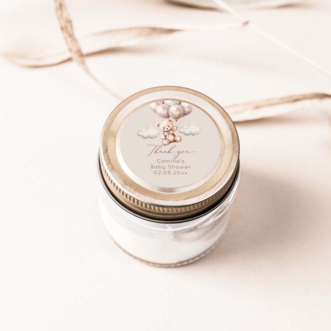 Adesivo Redondo Podemos Andar De Espera Com Chá de fraldas De Balõ (Criador carregado)