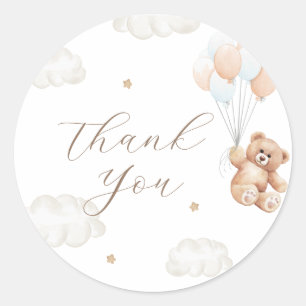 Adesivo Redondo Podemos Esperar Chá de fraldas Azul