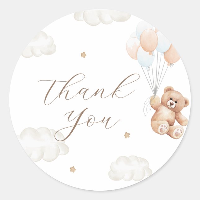 Adesivo Redondo Podemos Esperar Chá de fraldas Azul (Frente)