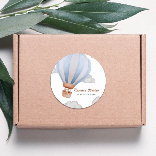 Adesivo Redondo podemos esperar chá de fraldas de filhotes (Criador carregado)