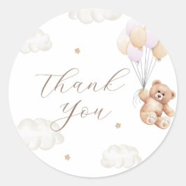 Adesivo Redondo Podemos Esperar Chá de fraldas Rosa