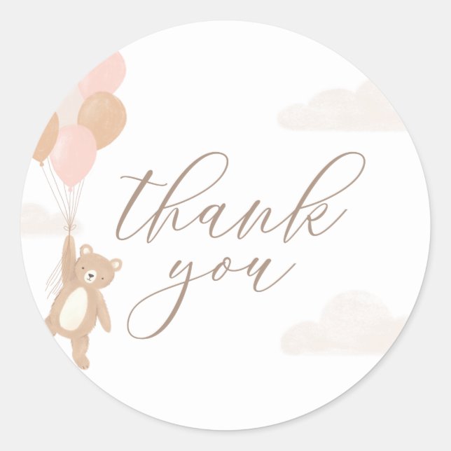 Adesivo Redondo Podemos Esperar Chá de fraldas Rosa (Frente)