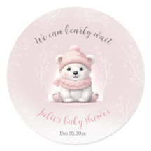 Podemos Esperar Chá de fraldas Rosa Polar Bear