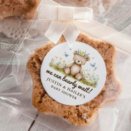 Adesivo Redondo Podemos Esperar Girassol Chá de fraldas