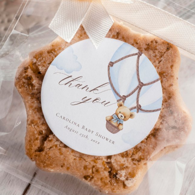 Adesivo Redondo Podemos Esperar! Hot Air Baloon Obrigado (Criador carregado)