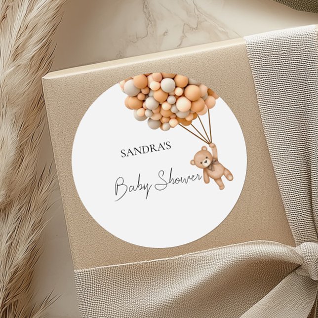 Adesivo Redondo Podemos Esperar O Balão Do Urso De Teddy (Criador carregado)