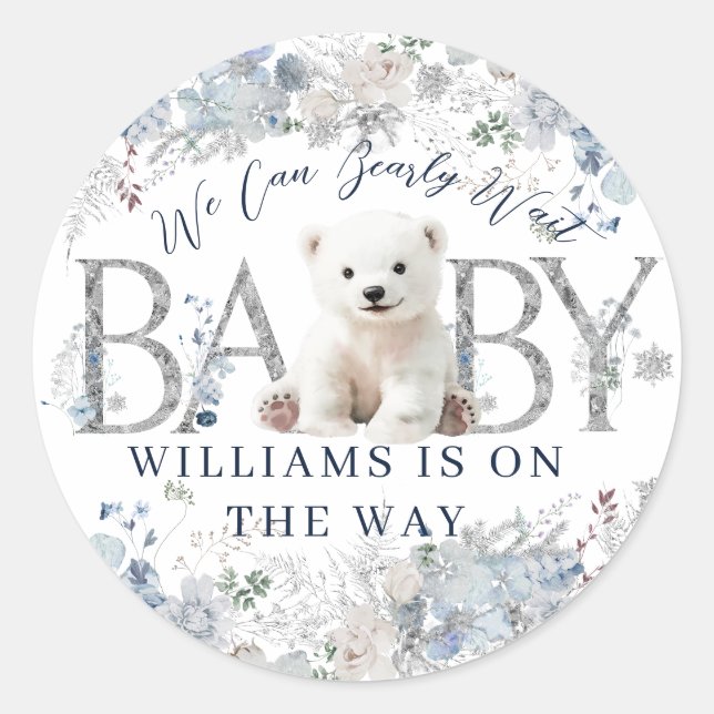 Adesivo Redondo Podemos Esperar O Chá Do Bear De inverno (Frente)