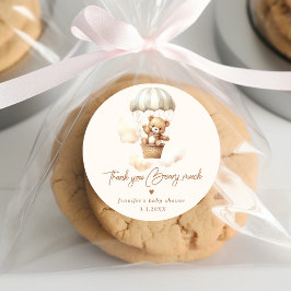 Adesivo Redondo Podemos esperar o Teddy Urso obrigado que você beb